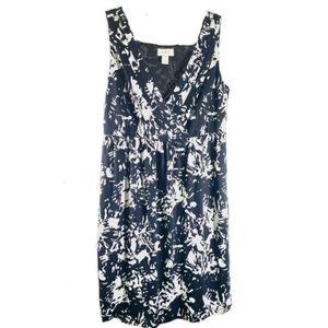 Ann Taylor LOFT Surplice Wrap Bodice Print Dress
